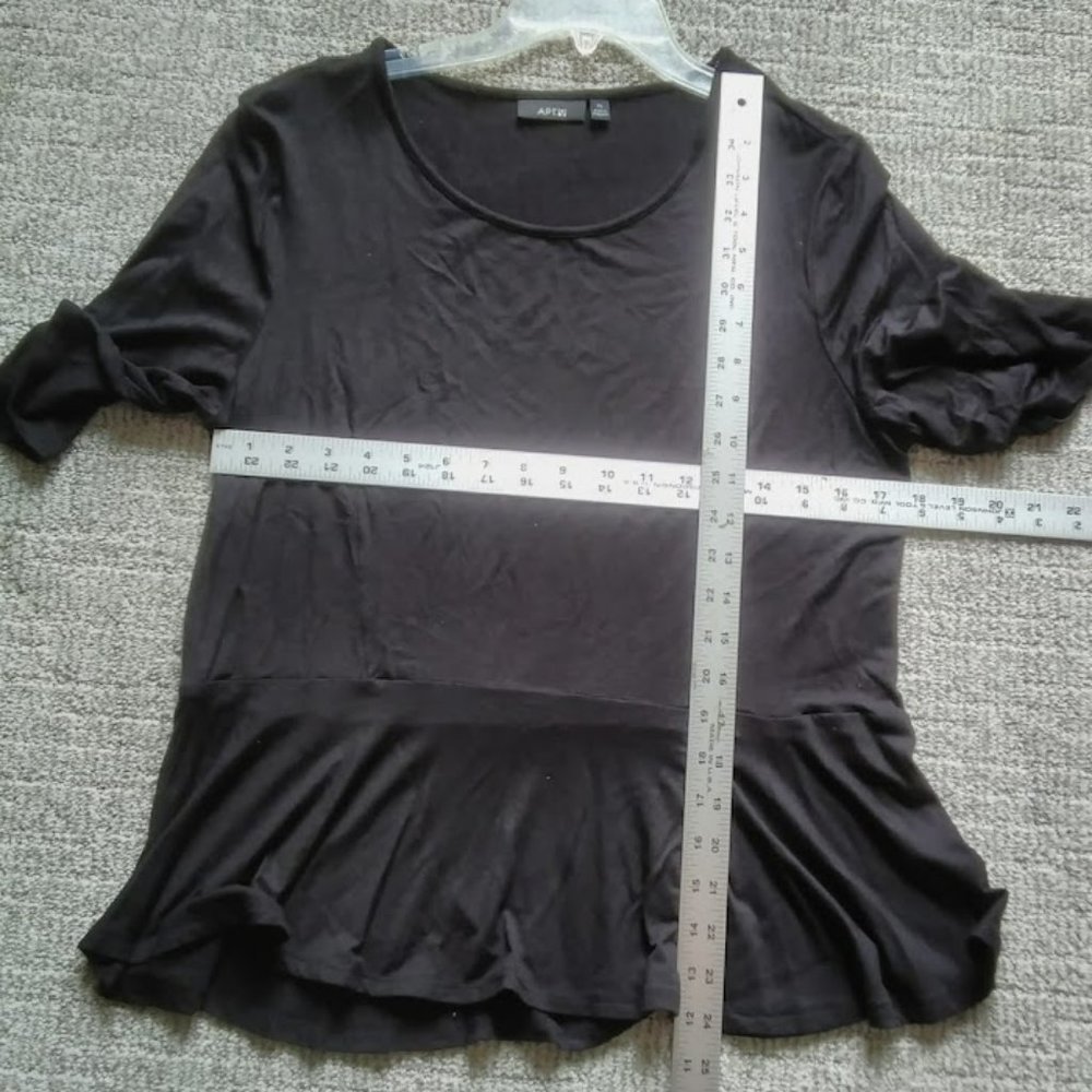 Apt 9 Black Peplum Top - NWT - size XL